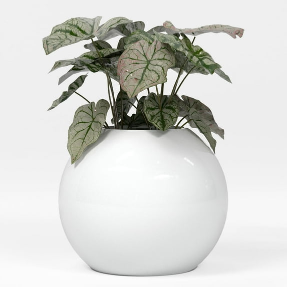 Greenline Nala Globe Planter - Indoor/Outdoor Large Fiberglass Lightweight Planter - 36" x 36" x 31" (Gloss White)