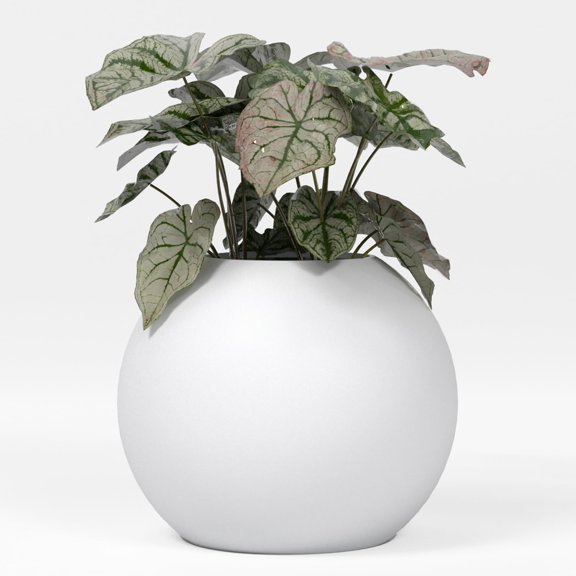 Greenline Nala Globe Planter - Indoor/Outdoor Large Fiberglass Lightweight Planter - 36" x 36" x 31" (Matte White)