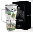 thumbnail image 1 of Greenline Goods 30oz Seattle City Insulated Tumblers with Lids & Handle – Stainless Steel Tumblers for Hot & Cold Beverages, Elegant Coffee Tumbler Mug Design – Hot & Cold Coffee Tumbler, 1 of 9