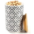 thumbnail image 1 of Greenline Goods Premium Dog Treat Ceramic Canister Set – Gray Airtight Canister for Fresh Treats, Ceramic Jar & Containers with Lids, Farmhouse Canisters, Ideal Kitchen Canisters for Countertop, 1 of 7