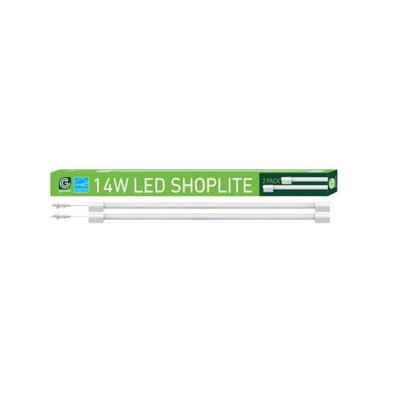 Greenlite 3014498 30 in. 2-Light Pack 14W LED Shop Light, White