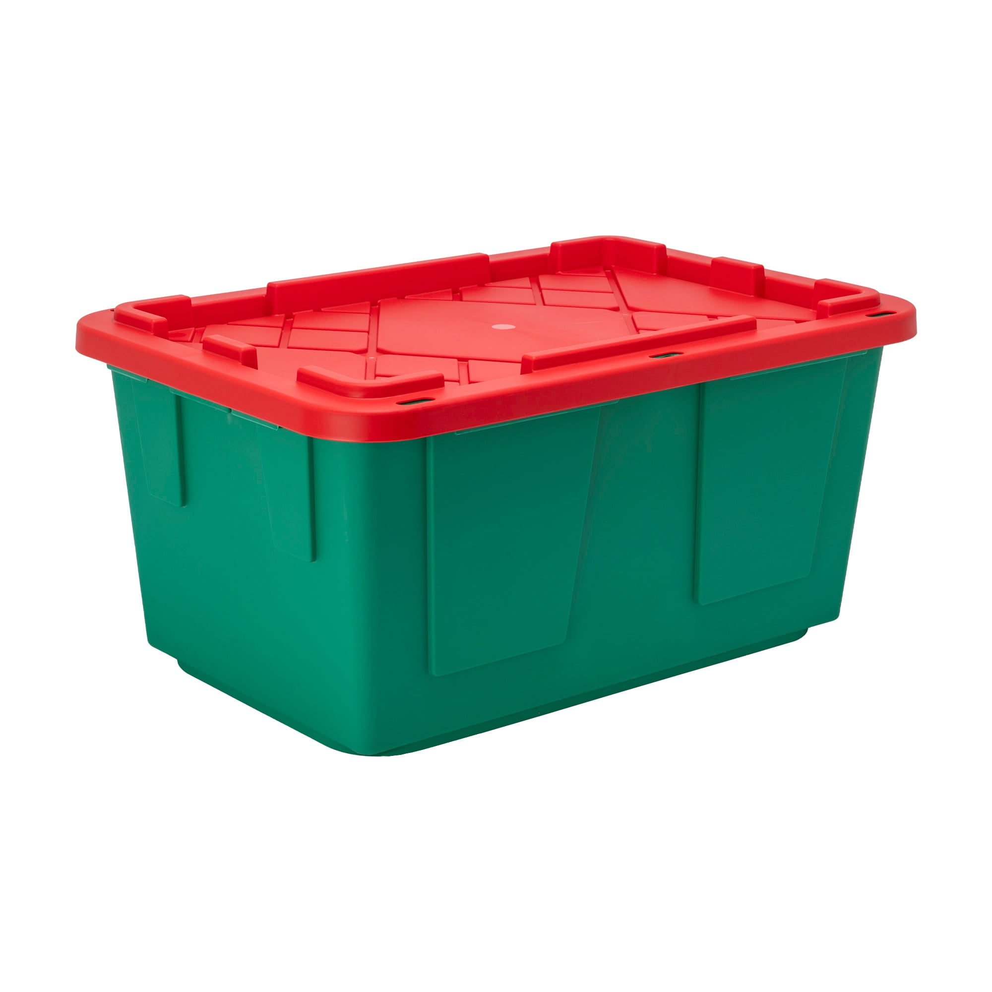 GreenMade 27 Gallon ProGrade Storage Tote, Red Lid & Green Base, Heavy-Duty Holiday Storage Bin