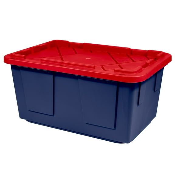 Greenmade 27 Gallon ProGrade Storage Tote, Team Colors Lid & Base, Heavy-Duty Sports Fan Gear Bin