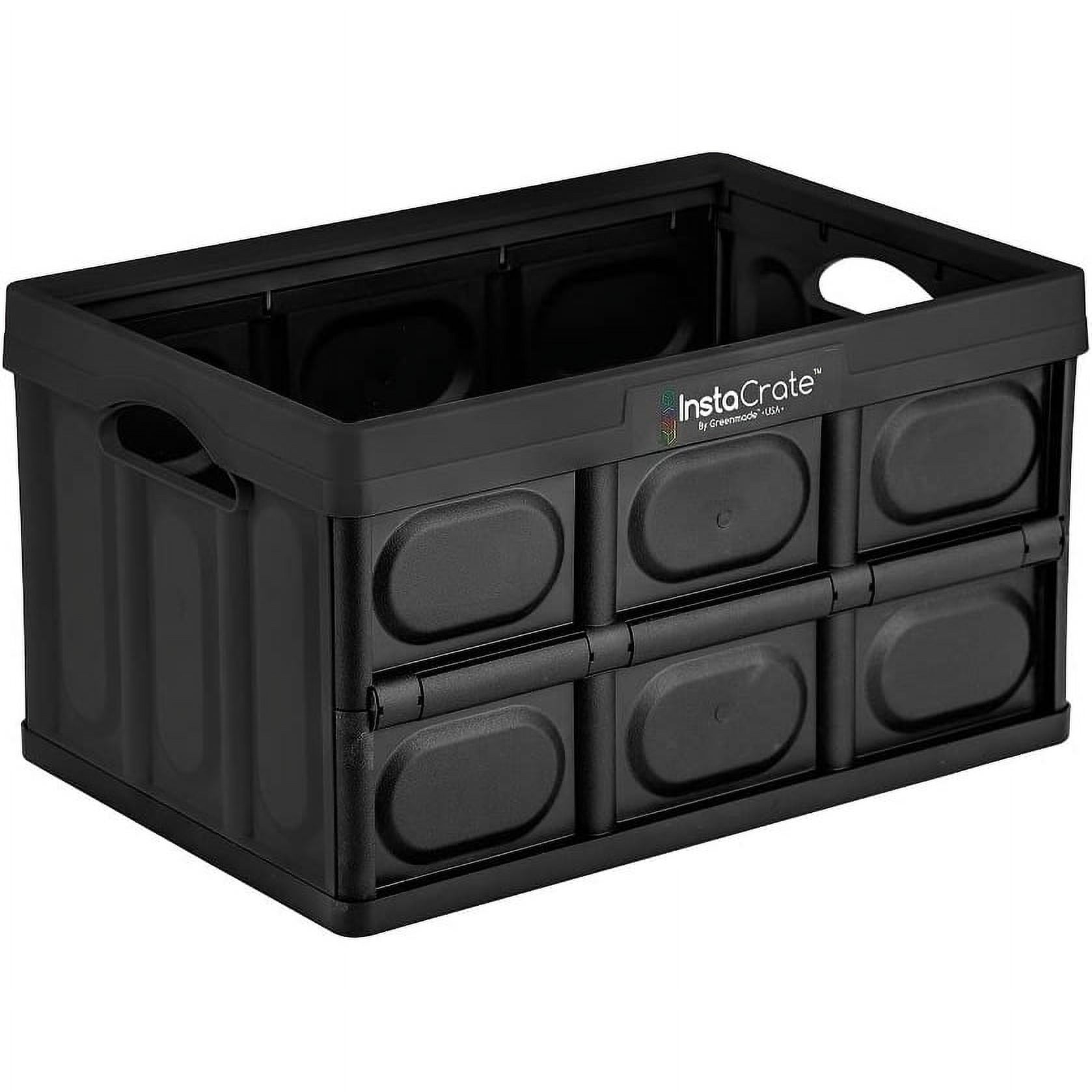 Greenmade Instacrate Black: Collapsible Storage Crate, Foldable