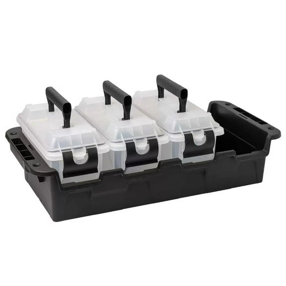 Greenmade Black/Clear Storage Box Set 7.5 in. H X 11.65 in. W X 24 in. D Stackable