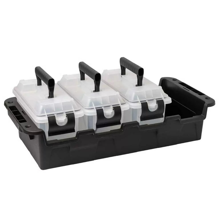 Greenmade Black/Clear Storage Box Set 7.5 in. H X 11.65 in. W X 24