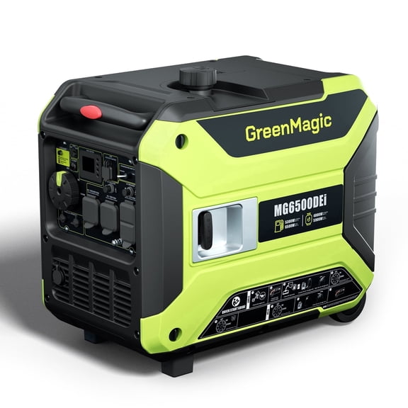 Greenmagic Dual Fuel Generator 5300W Rated/6500W Peak (Gas)- Quiet gasoline Propane Generators Clean Sine Wave Power Capable for Camping Home Backup Use RV Outdoor