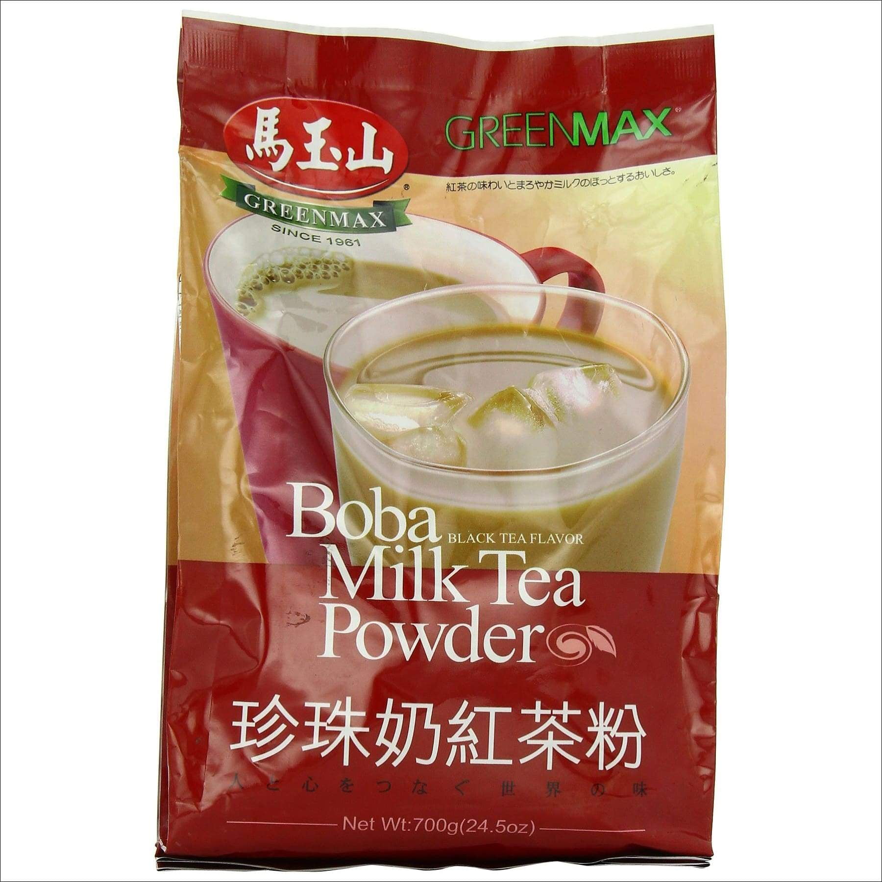 Greenmax Boba Milk Tea Powder, Black Tea, 24.5 Ounce