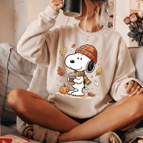 Greenora Cute Dog Fall Sweatshirt, Cozy Autumn Cotton Blend Classic Fit, S-5XL