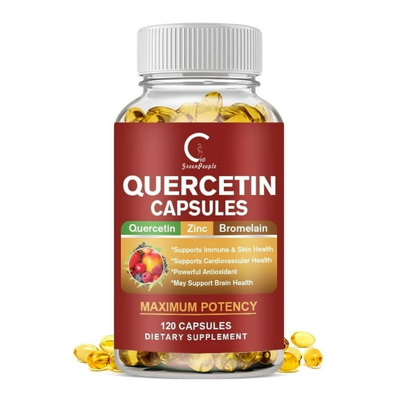Greenpeople Quercetin Capsules 600mg | Antioxidant & Immune Support Supplement Aids in Zinc & Vitamin C Absorption | 120 Capsules