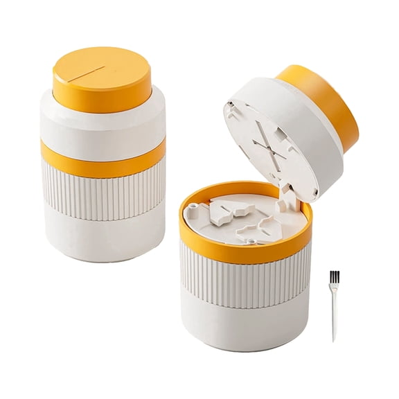 Greenpod Pill Cutter 1/4 - Pill Splitter with Stainless Steel Blade for Cutting Small Pills or Large Pills in one Fourth, Suitable for Cuting Vitamins, Tablets(White/Orange)