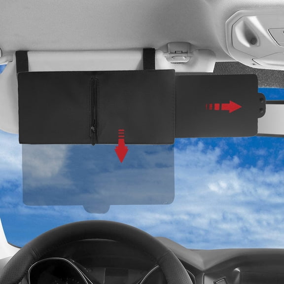 Greenpod Sun Visor Extender for Car (Polarized, UV400, PC Lens, Side Sunshade, Straps&Adjusters), Car Visor Extender Sun Blocker, Visor Extender Attachment, Anti-Glare for Safe Driving(Driver Side)