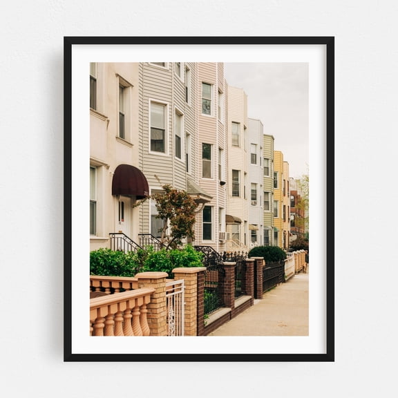 Greenpoint Residential 04 - Brooklyn New York Photography Architecture City Street Photography Vintage Black Framed Wall Art Print 6 x 8 inches