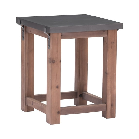 Greenpoint Side Table Gray & Distressed Fir-Color:Gray & Distressed Fir,Finish:Old Fir Wood,Style:Era