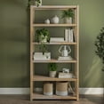 Greenport 72" Bookcase, Solid Wood with a Brushed Driftwood Finish