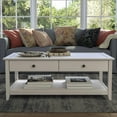 Greenport Coffee Table, Solid Wood with a Brushed White Finish