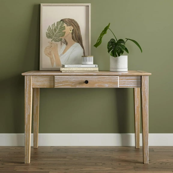 Greenport Desk/ Dressing Table, Solid Wood with a Brushed Driftwood Finish