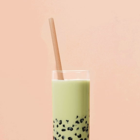 Greenprint Blue Dot Natural Agave Standard 8.25" Boba Straw, Unwrapped 700 ct