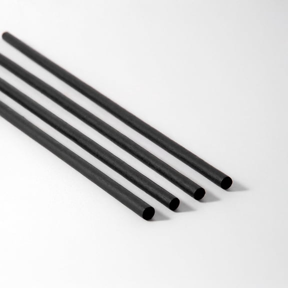 Greenprint Green Dot Home Compostable Black Upcycled Agave 8" Straw, Unwrapped, 2,000 ct