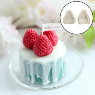 Mini Strawberry Flowers Leaves Silicone Fondant Molds 4 Pcs, Strawberry  Cake Mold Fruit Fondant Mold for Chocolate Cake Decoration Candy Sugar  Cupcake