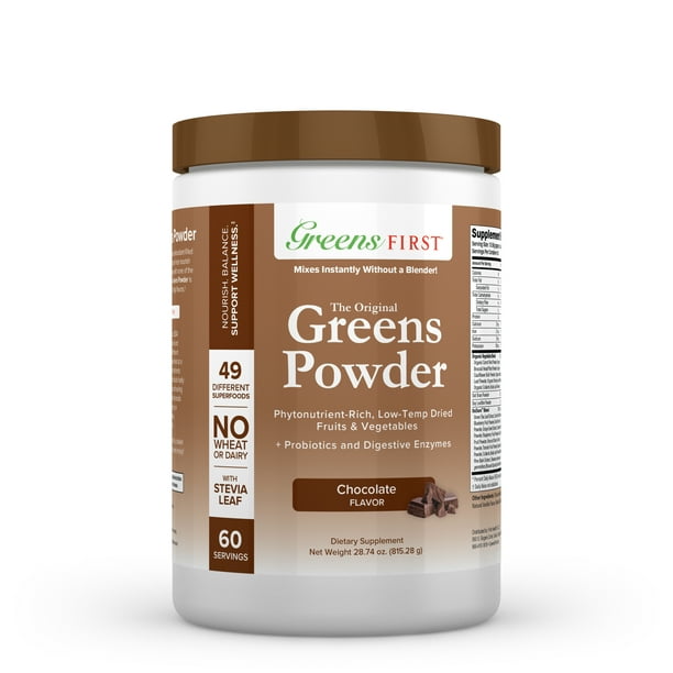 Greens First Superfood Powder, Chocolate, 60 Servings, Vegan, NonGMO