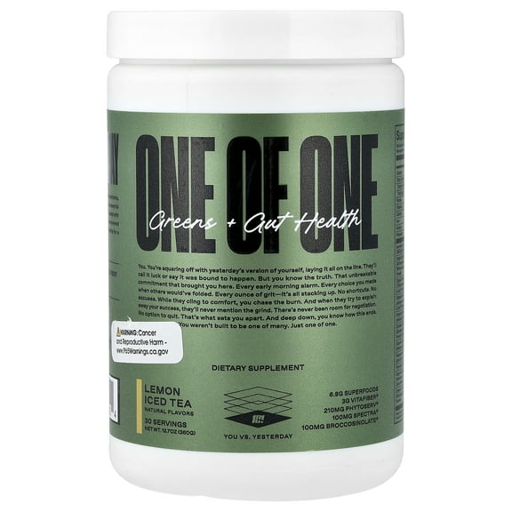 ONE OF ONE Greens + Gut Health, Lemon Iced Tea, 12.7 oz (360 g)
