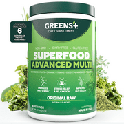 Greens Plus Advanced Multi Raw Super Greens Superfood Powder - Plant-Based Supplement - 30 Servings