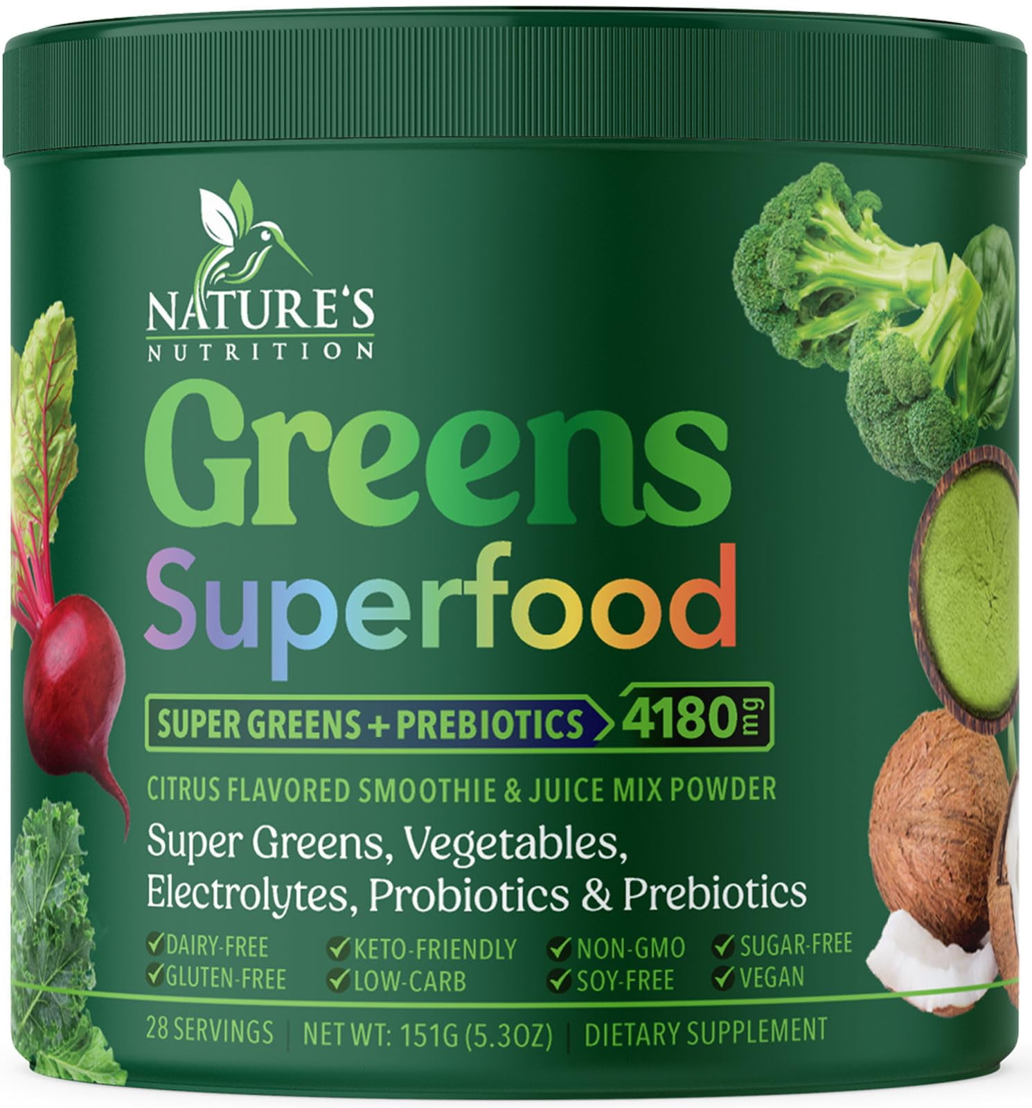 Original Organic Greens Superfood Powder- 28 Servings with