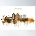 thumbnail image 1 of Greensboro North Carolina Warm Skyline Poster Wall Art, Modern Wall Decor For Living Room Bedroom, 8x12 UNFRAMED, 1 of 3