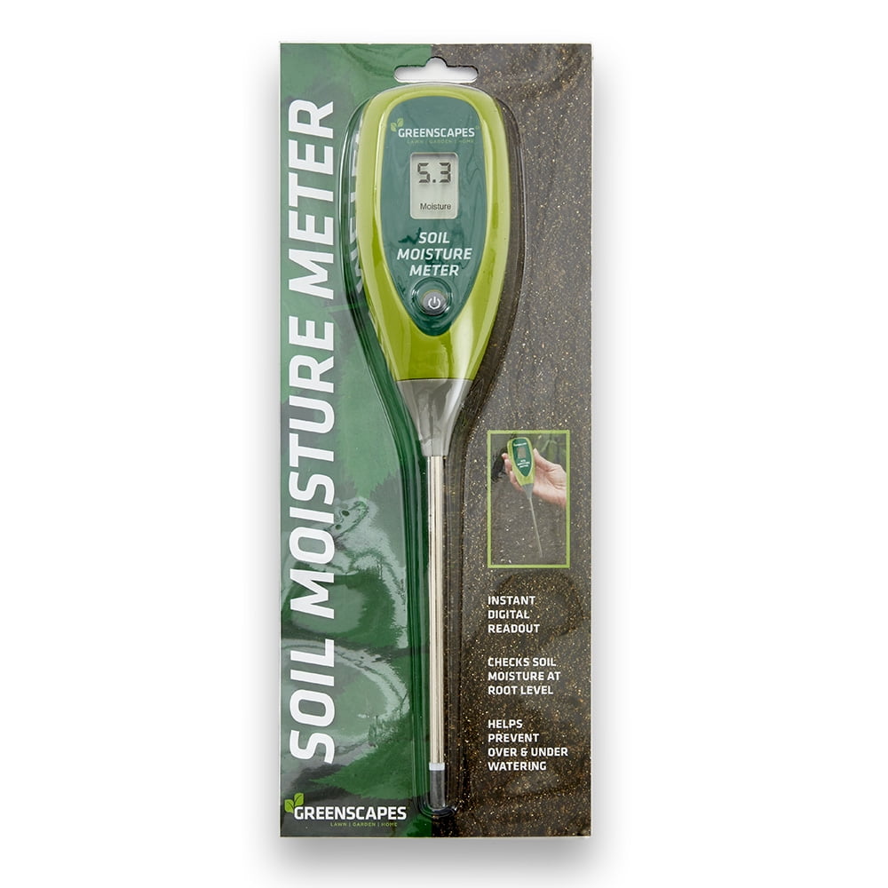 Greenscapes Digital Moisture Meter, Includes Soil Moisture Meter Guide, Prevents Over and Under Watering, Includes Batteries