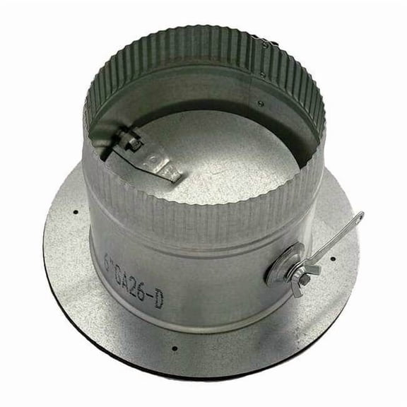 Greenseam Duct Collar w/Damper, 10 in 6 in H GR6POCR7GA26D