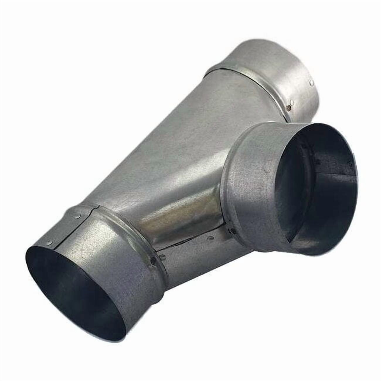 Round Duct Tee, 14 in Duct Dia, Galvanized Steel, 26 ga GA, 14 in W, 24" L, 18 3/4 in H