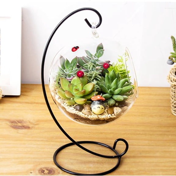 Greensen Hanging Glass Vase, Large Terrarium with Frame, Hanging Glass Vase Large Terrarium with Frame for Air Plants