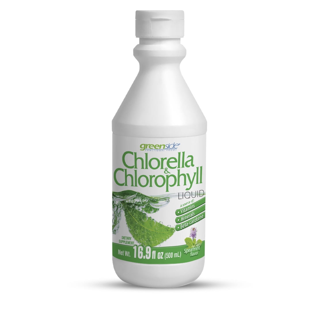 Greenside Chlorella Chlorophyll Liquid (16.9oz-500ml) Vitamins,Minerals, Beta carotene