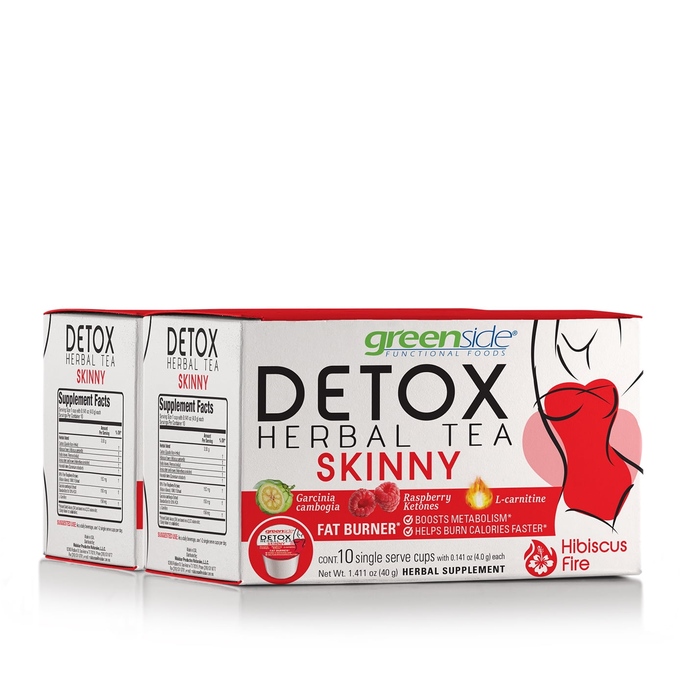 Greenside Detox Skinny Herbal Tea Single Serve Cups Fat Burner & Boost Metabolism Herbal