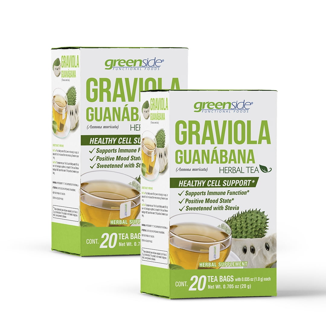 Greenside GraviolaGuanabanaSoursop Herbal Tea (Pack of 2) Healthy Cell Support