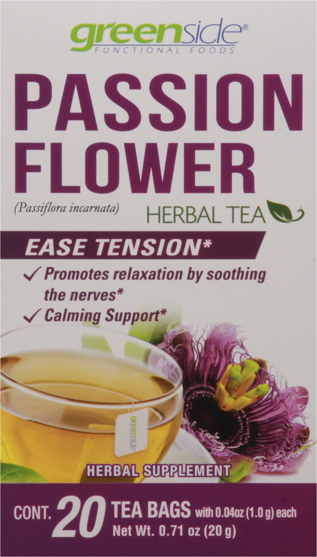 Greenside Passion Flower Herbal Tea(Pack of 2) .Ease tensionPromotes RelaxationCalming