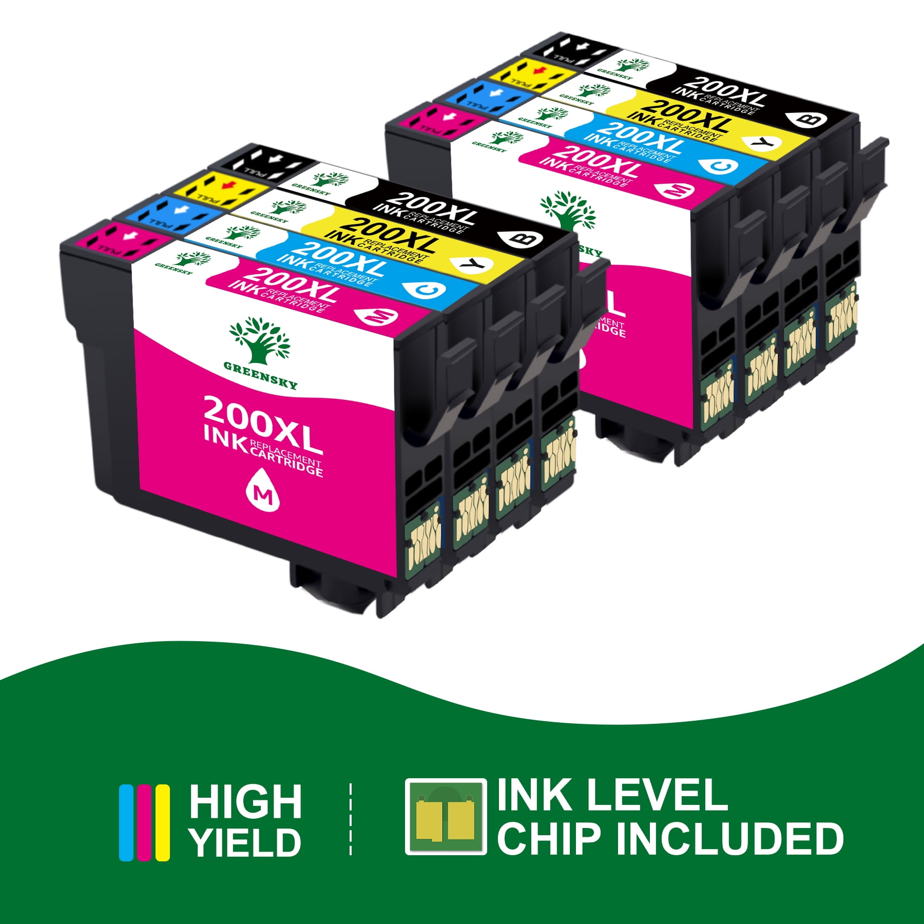 Greensky 200xl Ink Cartridge Replacement For Epson 200xl 200 200 Xl T200 Combo Pack For Xp 410 7797