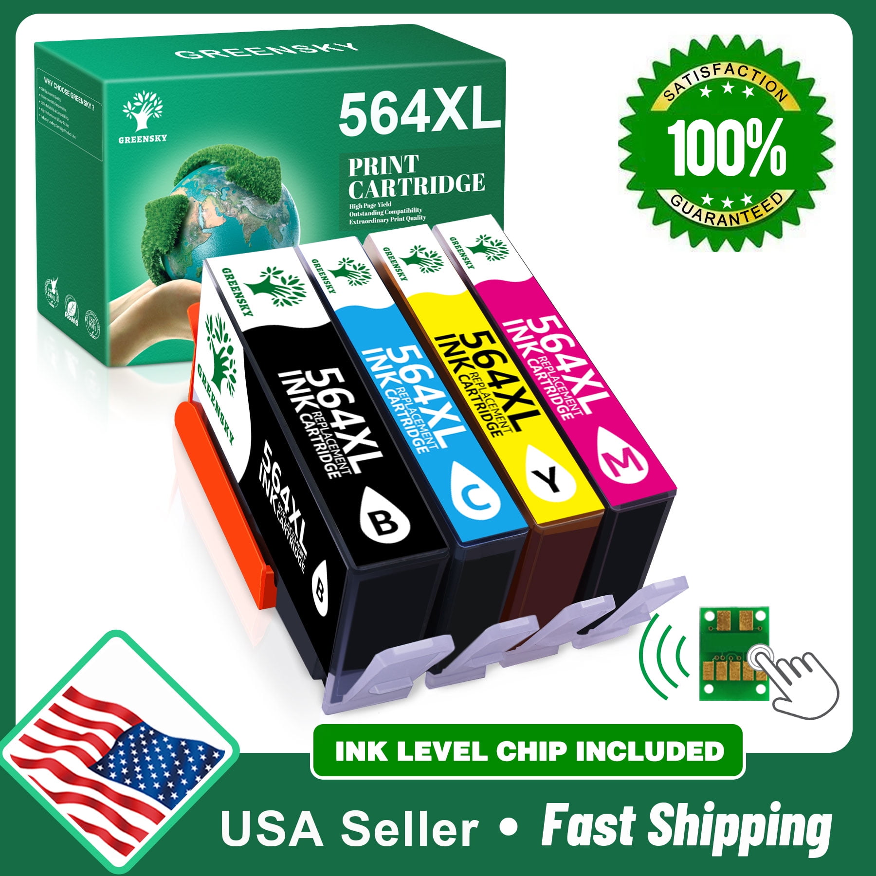 Greensky 564XL Printer Ink Replacement for HP 564 Ink Cartridge for