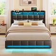 thumbnail image 1 of Greenstell Full LED Storage Bed Frame - Charging Station, App Control, 1200LBS Capacity, Black, 1 of 9
