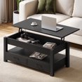 thumbnail image 1 of Greenstell Lift Top Coffee Table with 2 Drawers,39"Wide, Black, 1 of 9