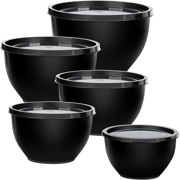 Greentainer 10-Piece Nesting Mixing Bowls with Lids, Plastic Prep Bowls for Kitchen Cooking, Baking, Food Storage