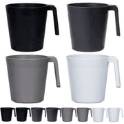 Greentainer 16 oz Coffee Mugs Set of 8, BPA-Free Reusable Plastic Drinking Cups with Handle