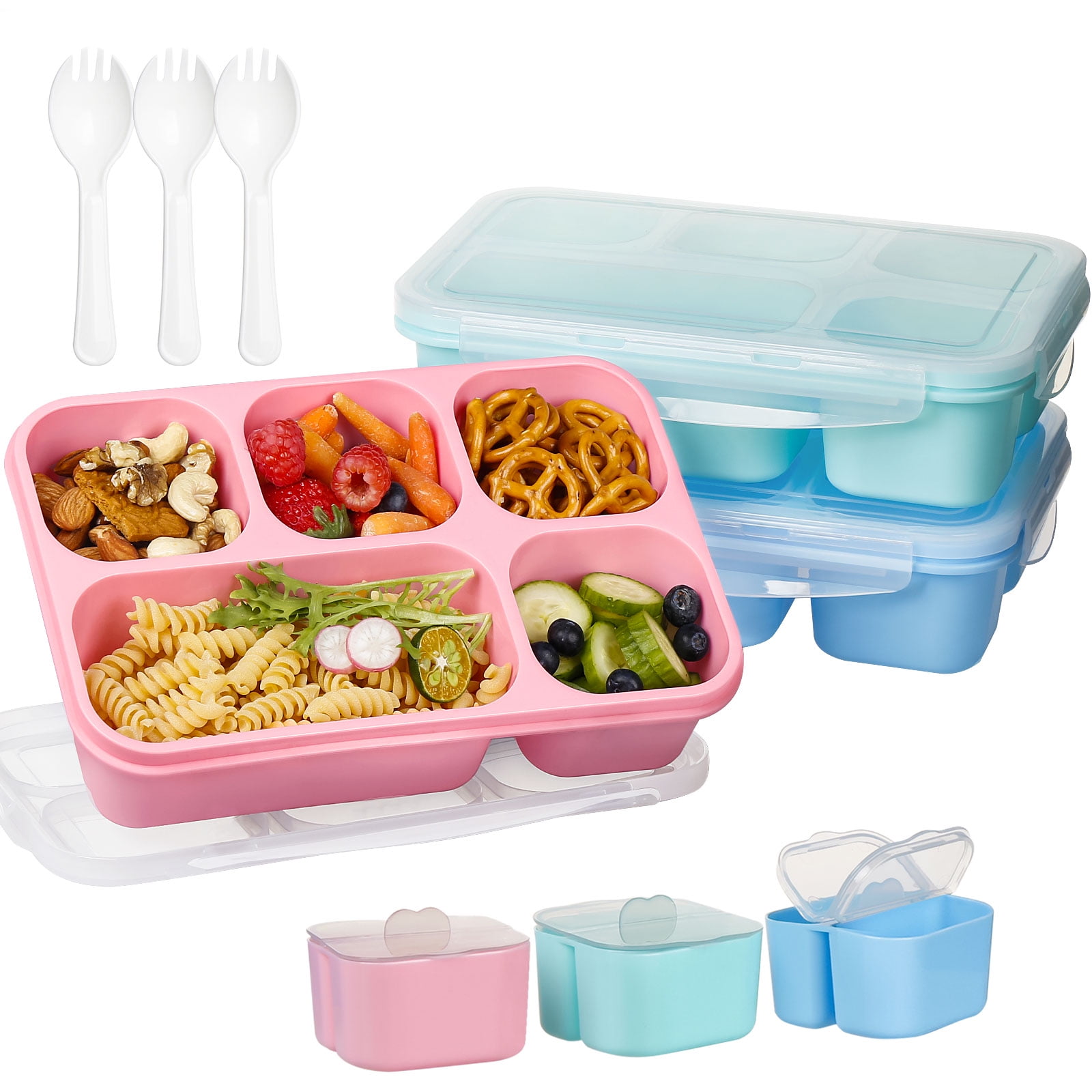 Greentainer Food Storage Containers Lunch Boxes with 5 Compartments ...