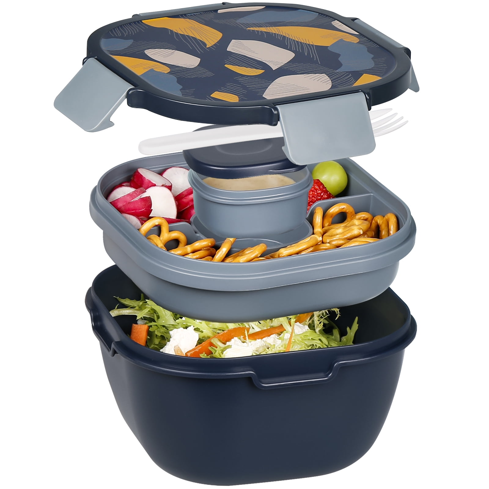 Greentainer Salad Container Lunch Box with Cutlery for Adults