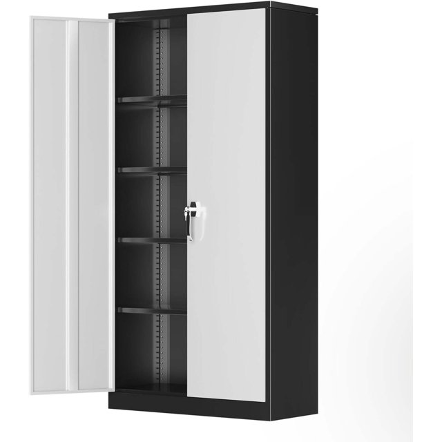 Greenvelly Metal Garage Storage with 2 Doors and 4 Adjustable