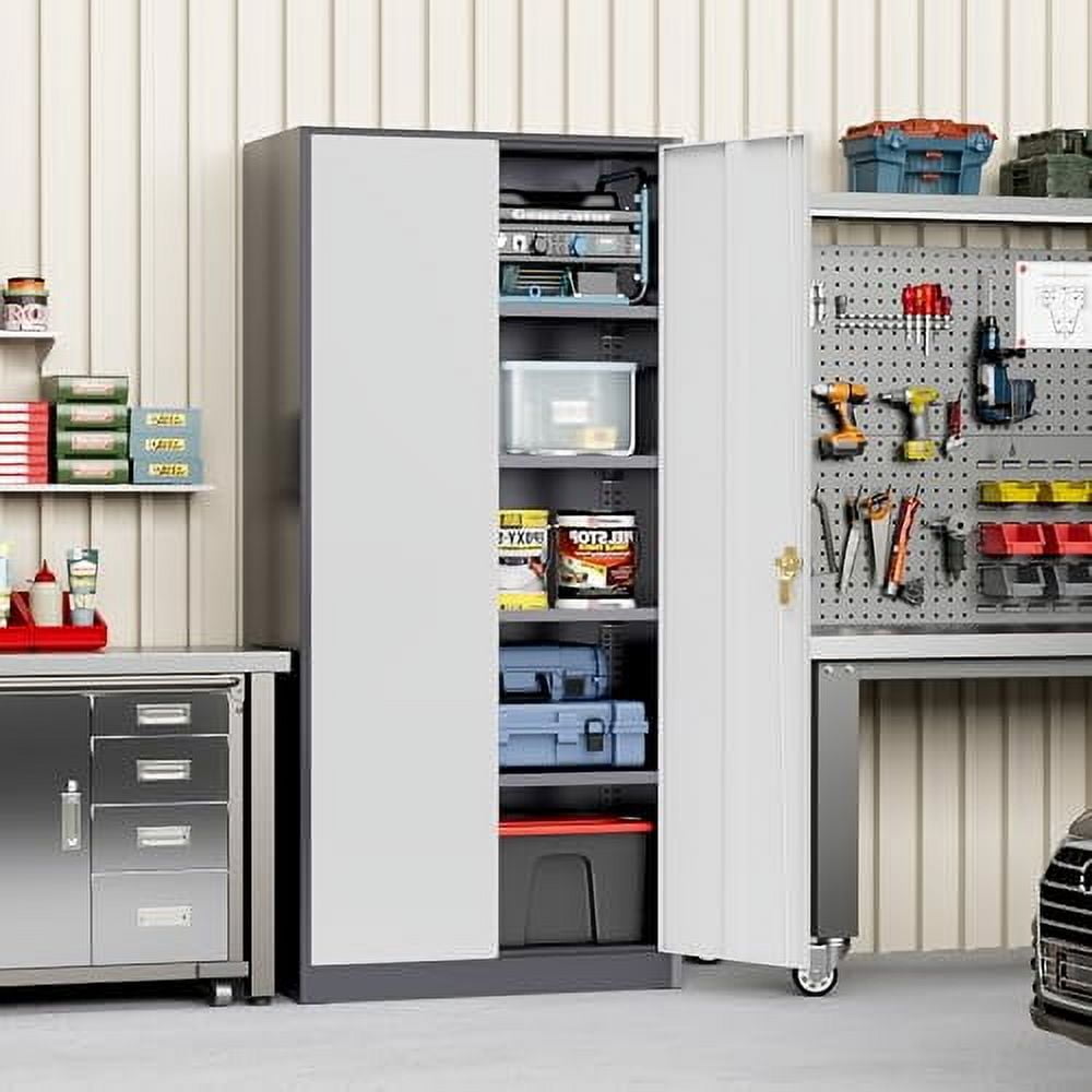 Greenvelly Metal Garage Storage Cabinet, 72” Steel Locking Storage ...
