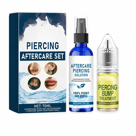 Greenvica 2026 New Piercing Aftercare Kit, Ear Piercing Aftercare Kit Piercing Set the and Discomfort of Ear Piercing Ear Piercing Solution Piercing Follow Up Solution, Blue