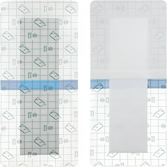 Greenvica 25 Pcs Waterproof Shower Protector Bandage 4"X8" for Post Knee Replacement Hip Surgery Long Surgical Incision Adhesive Larger Wounds Cover Island Dressing Bordered Gauze