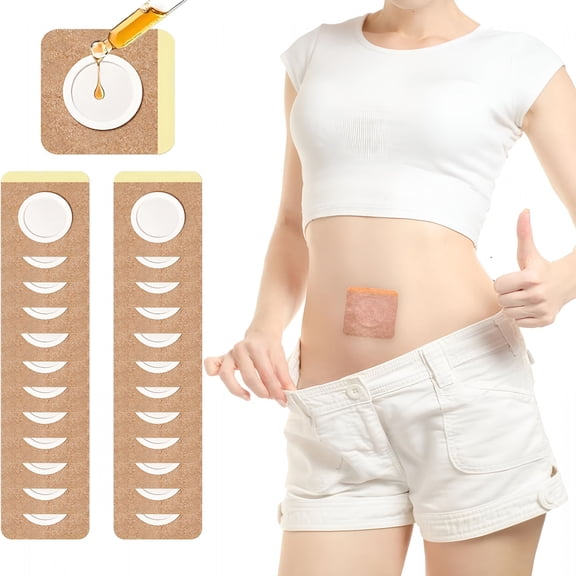 Greenvica 72Pcs Castor Oil Pack Wrap, Organic Cotton Castor Oil Patches for Belly Button, Disposable Self-Adhesive Pads, Portable Anti Leakage No Wash Kit